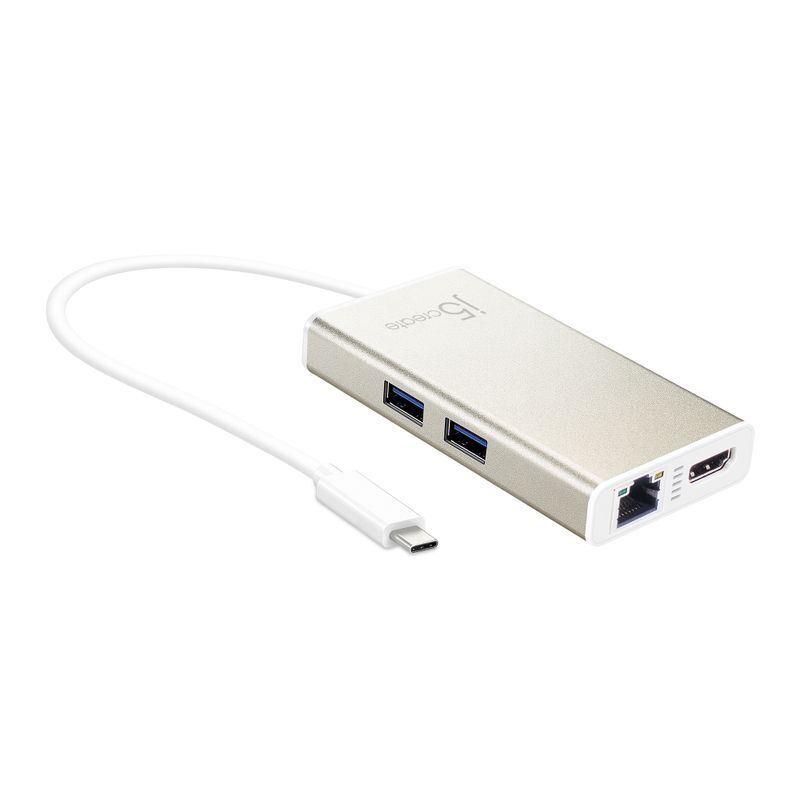 Хаб USB-C 5-в-1 (хаб/HDMI/PD/LAN), JCA374-N серый фото1