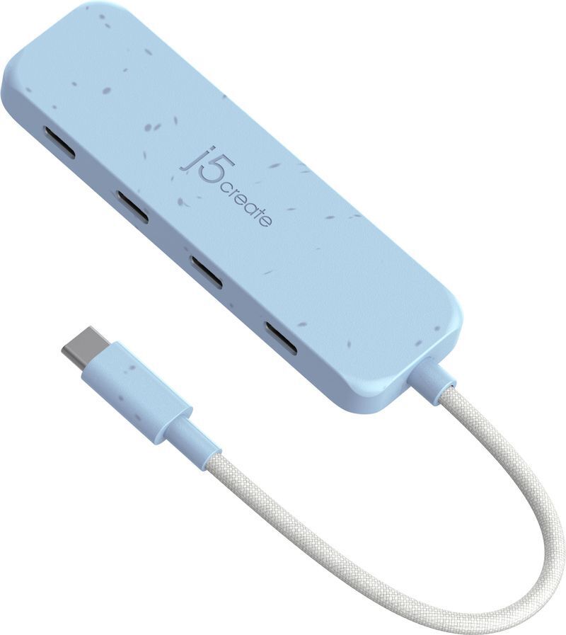 Хаб USB 3.2, 10Gbps, USB-С на 4 USB-С, JCH345EC-N синий фото1