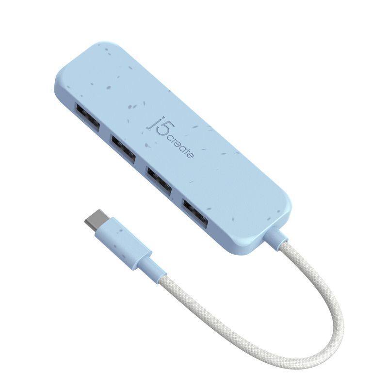 Хаб USB 3.2, 10Gbps, USB-С на 4 USB-A, синий фото1