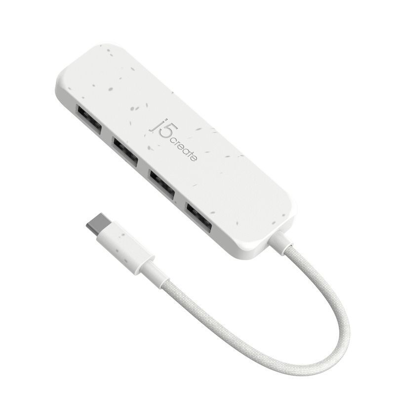 Хаб USB 3.2, 10Gbps, USB-С на 4 USB-A, белый фото1