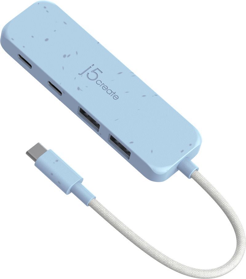 Хаб USB 3.2, 10Gbps, USB-С на 2 USB-A/2 USB-С, синий фото1