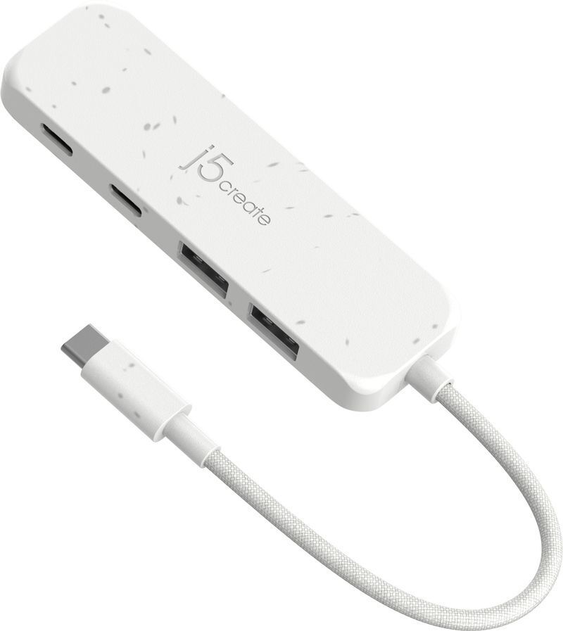 Хаб USB 3.2, 10Gbps, USB-С на 2 USB-A/2 USB-С, белый фото1
