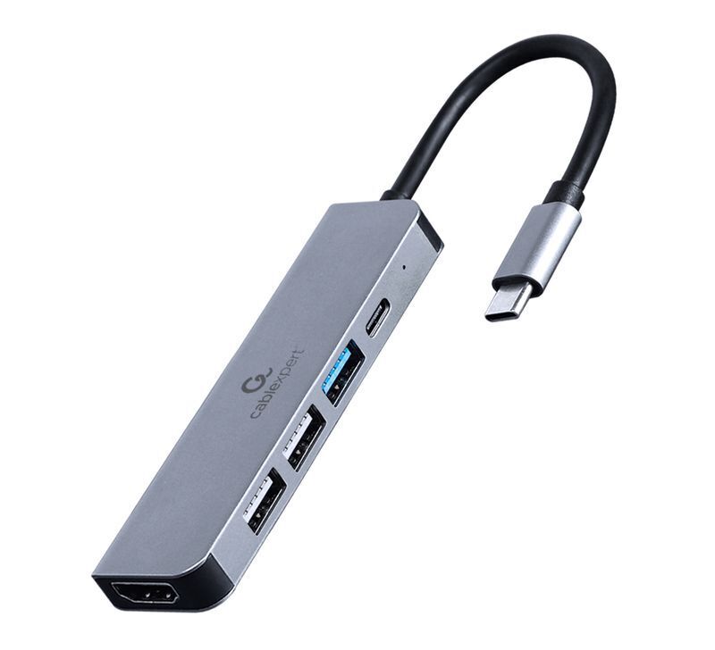 Док станція USB-C 5-в-1 (хаб/HDMI/PD), сірий фото1