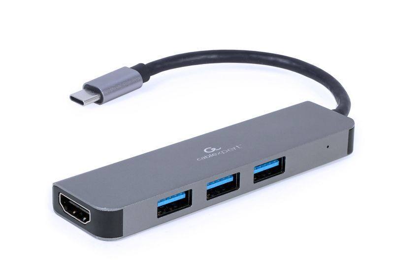 Адаптер USB-C 2-в-1 (хаб/HDMI), сірий фото1