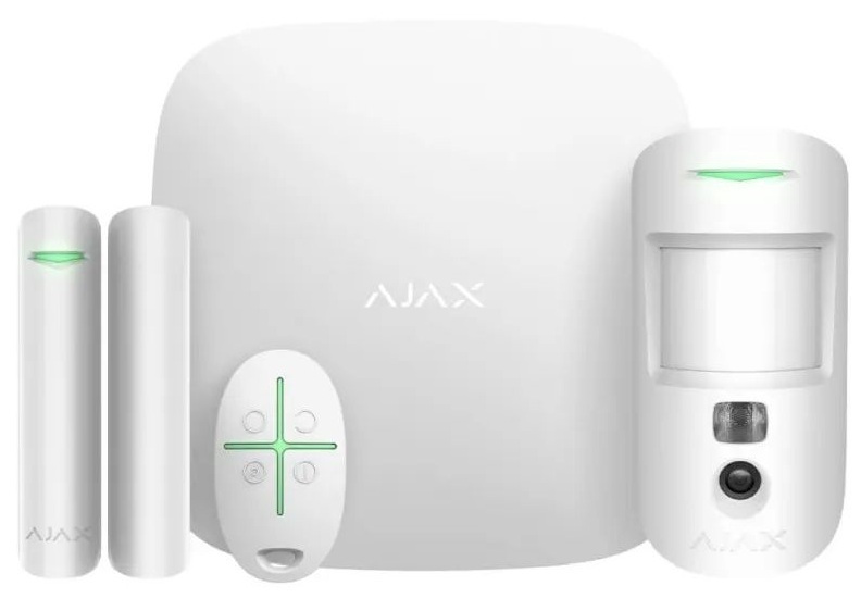 Комплект охоронної сигналізації Ajax StarterKit Cam Plus HDR white фото1