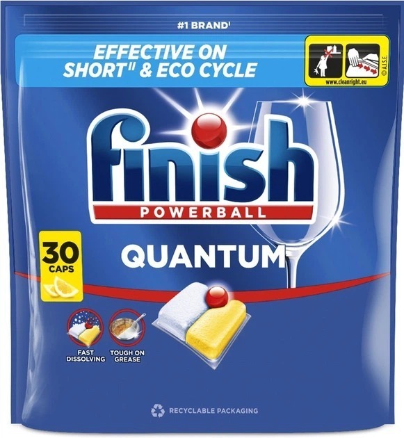 Таблетки для посудомоечных машин Finish Quantum Лимон 30 шт фото1