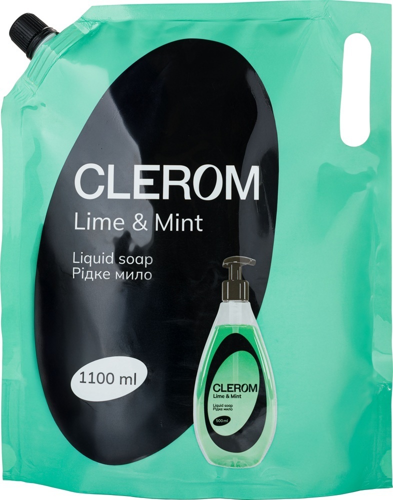 Жидкое мыло Clerom Lime and mint 1100 мл дой-пак