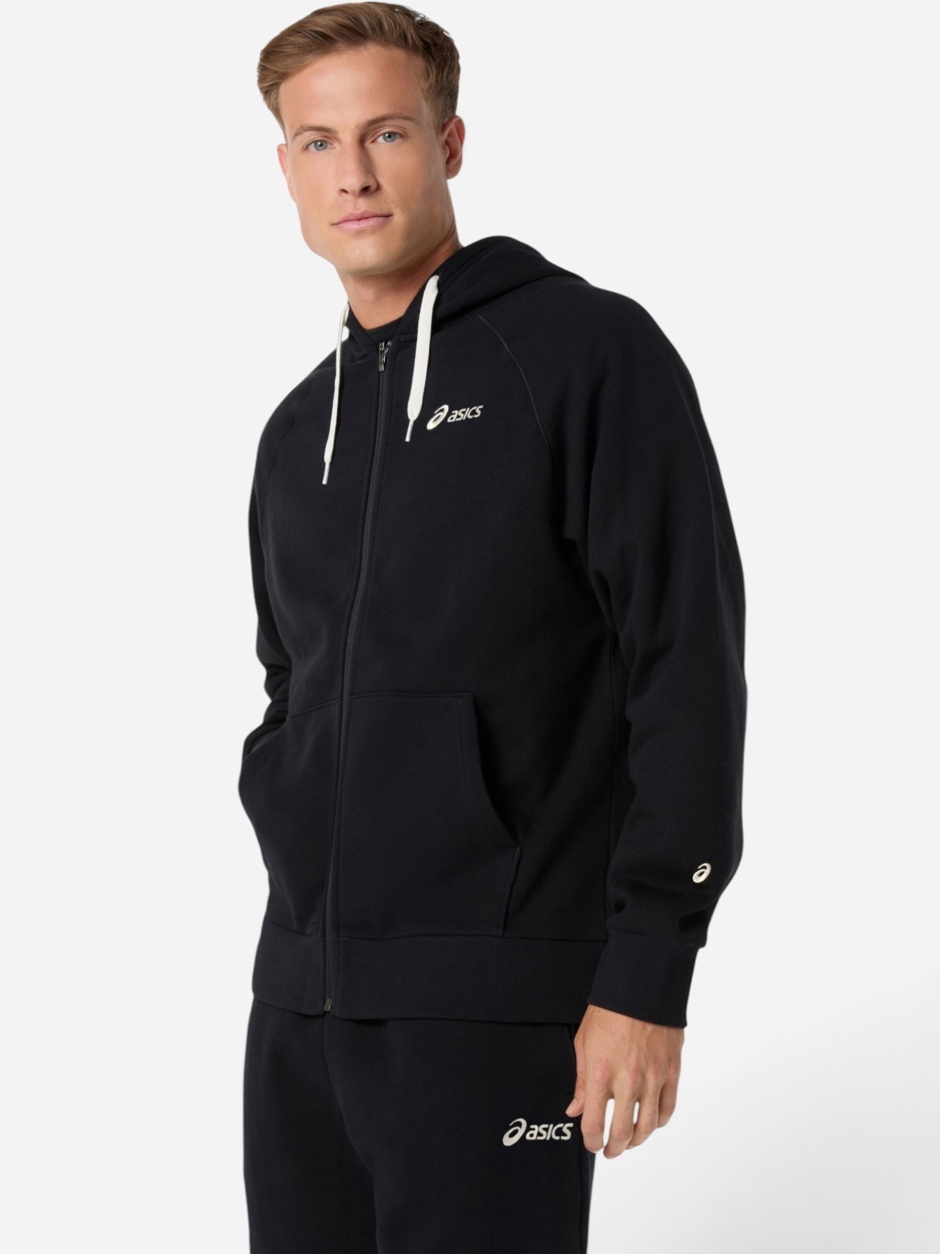 Толстовка мужская Asics Logo Fleece Full 2031F325-001 S черная фото1