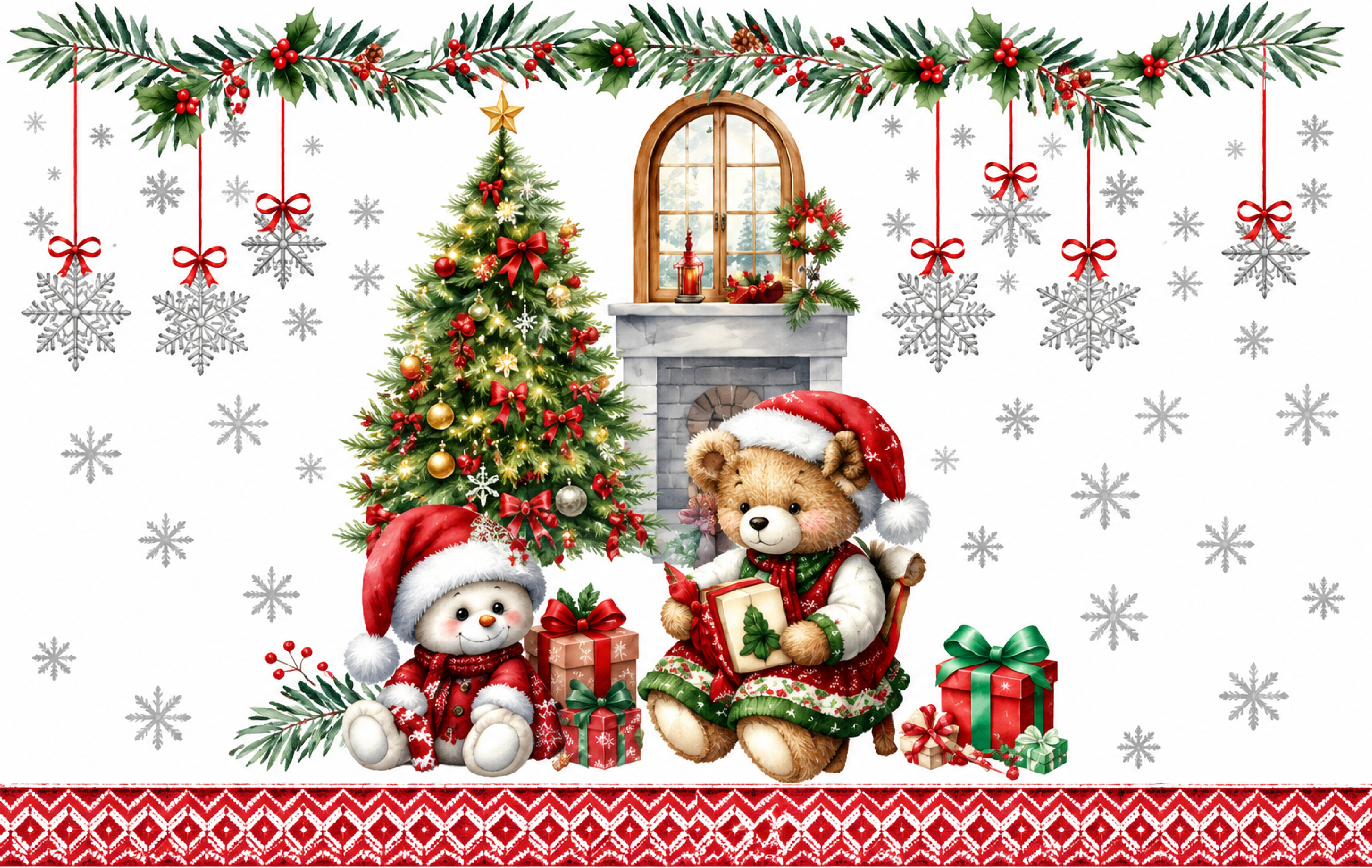Набір серветок ARDESTO Christmas Bears 30х45см, 2шт, зелений (ART15BR) фото1