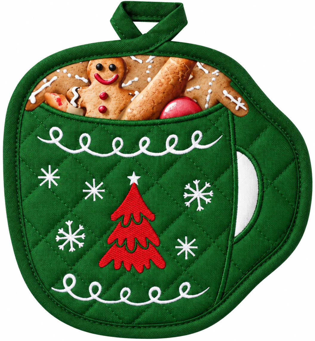 Прихватка ARDESTO Christmas Green Mug 20х20см, зелений (ART04GM) фото1