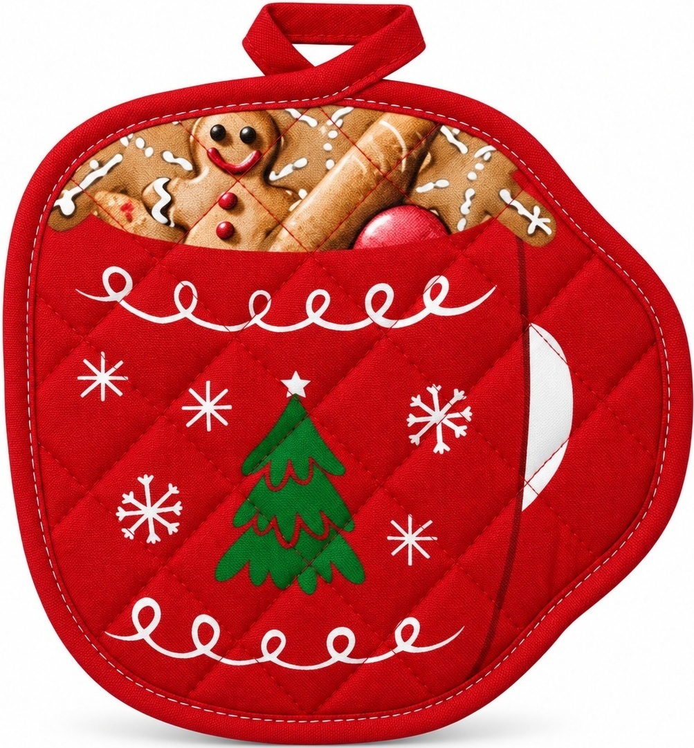 Прихватка ARDESTO Christmas Red Mug 20х20см, червоний (ART04RM) фото1