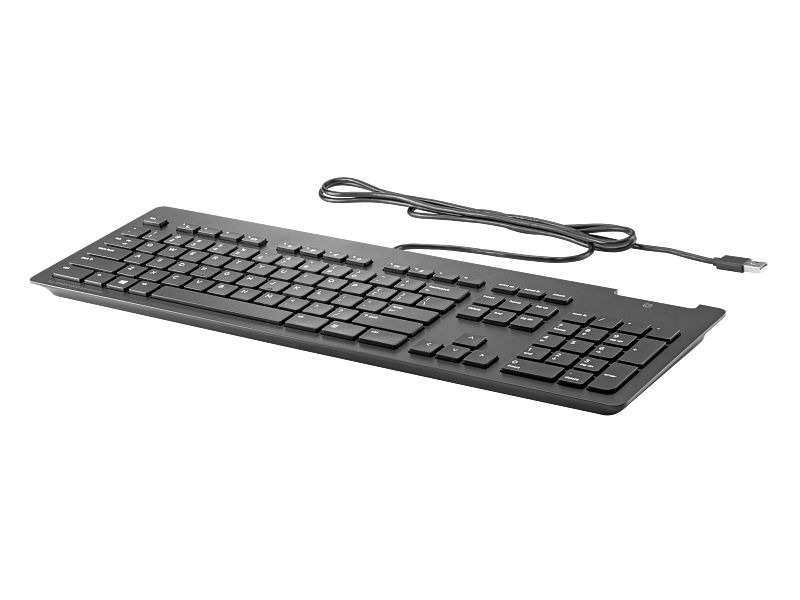 Клавиатура мембранная HP Slim v2 SmartCard, USB-A, EN/UK, черный фото1