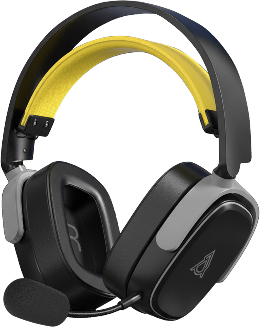 Игровая гарнитура Ajazz AHM09 Max Wireless Black-Grey-Yellow (AHM09-MAX-BGY) фото1