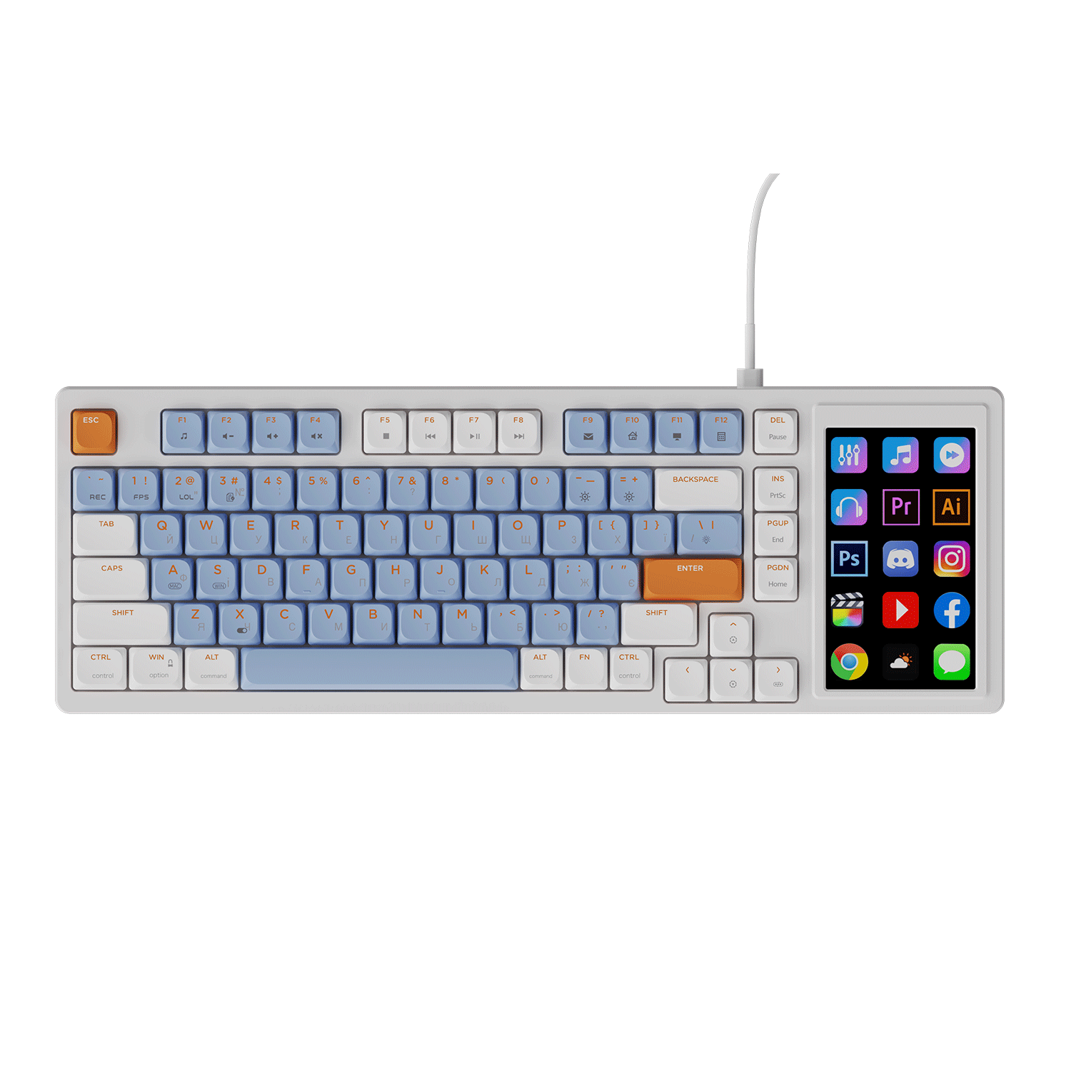 Игровая клавиатура AKP815 Red Switches RGB White-Blue-Orange (AKP815-R-WBO) фото1
