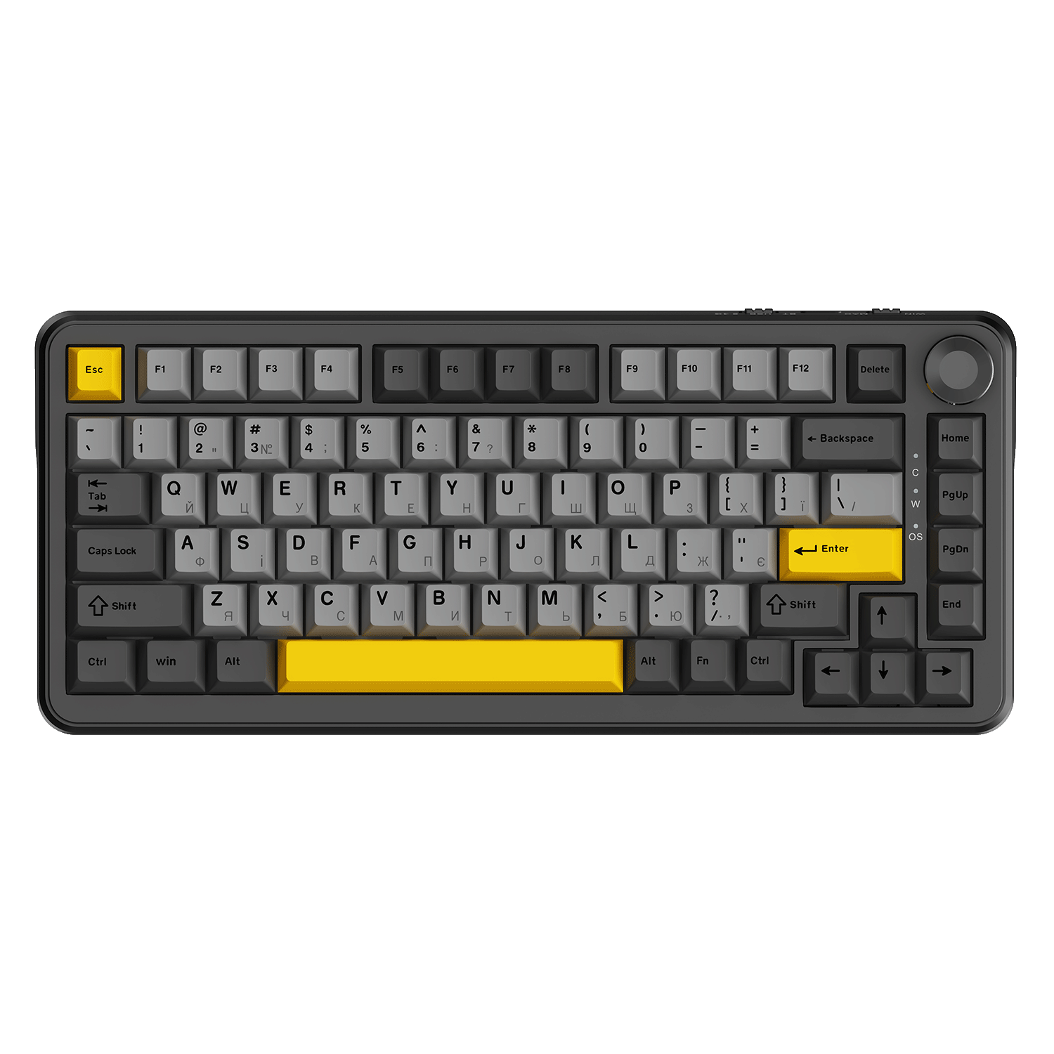 Игровая клавиатура Ajazz AK820 Max Magnetic Switches RGB Black-Grey-Yellow (AK820MAX-WM-BGY) фото1