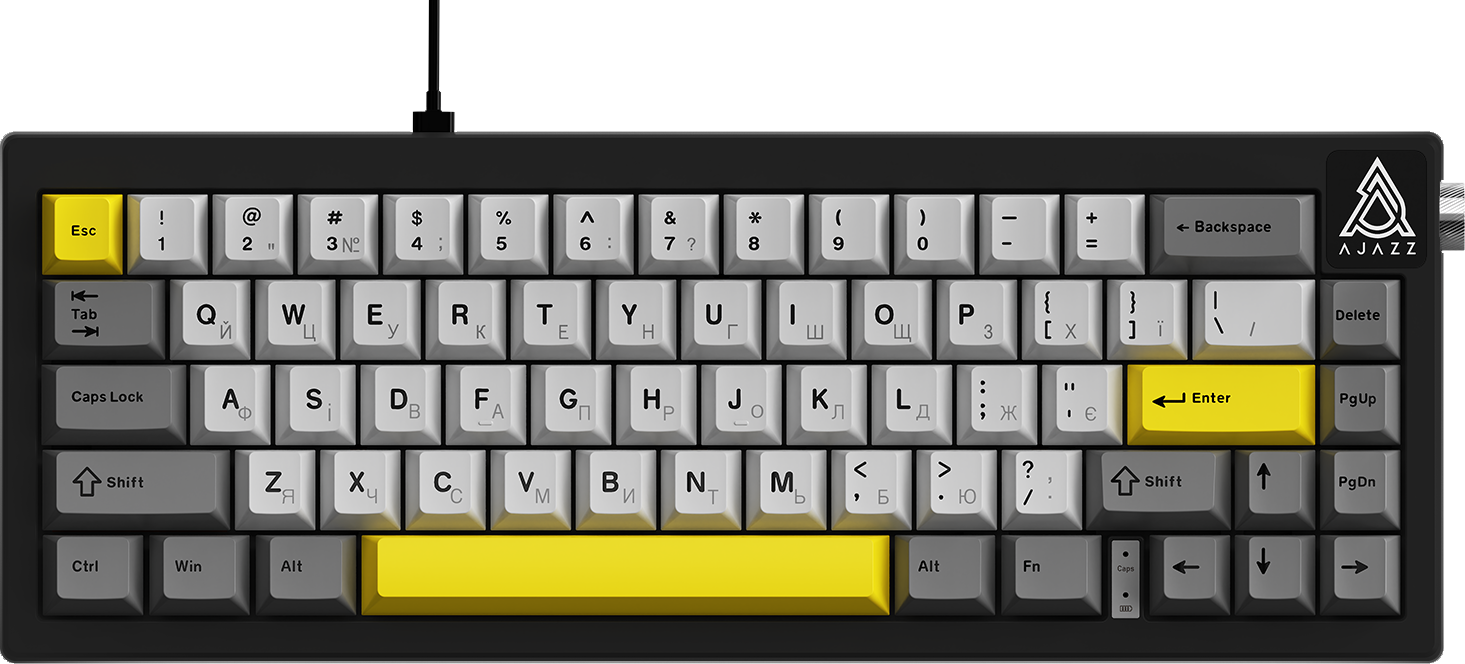 Игровая клавиатура Ajazz AK650 Moon Yellow Switches Grey-White-Yellow (AK650-MY-GWY) фото1