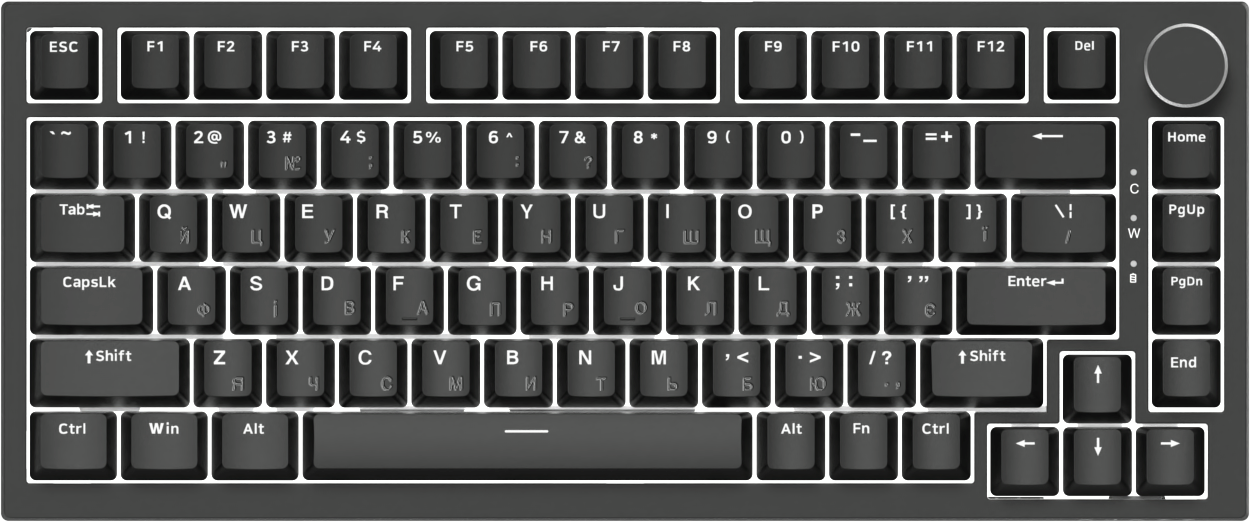 Ігрова клавіатура Ajazz AK820 Red Switches Black (AK820-R-B) фото1