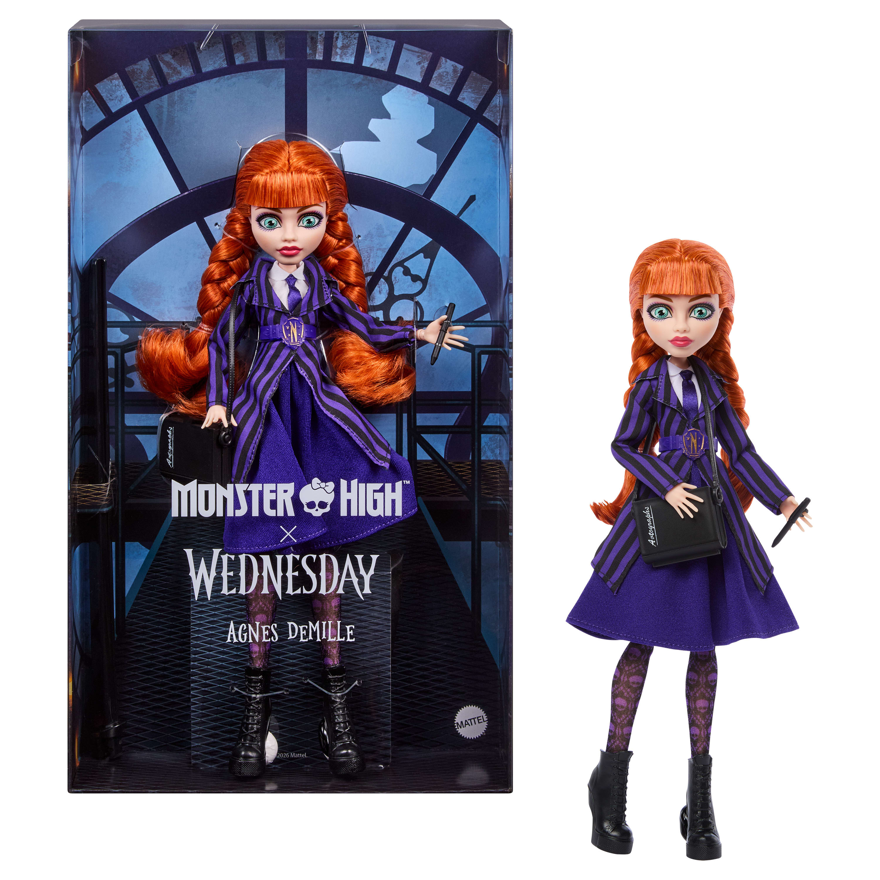 Коллекционная кукла Агнесс, Monster High X Wednesday (JNJ92) фото1
