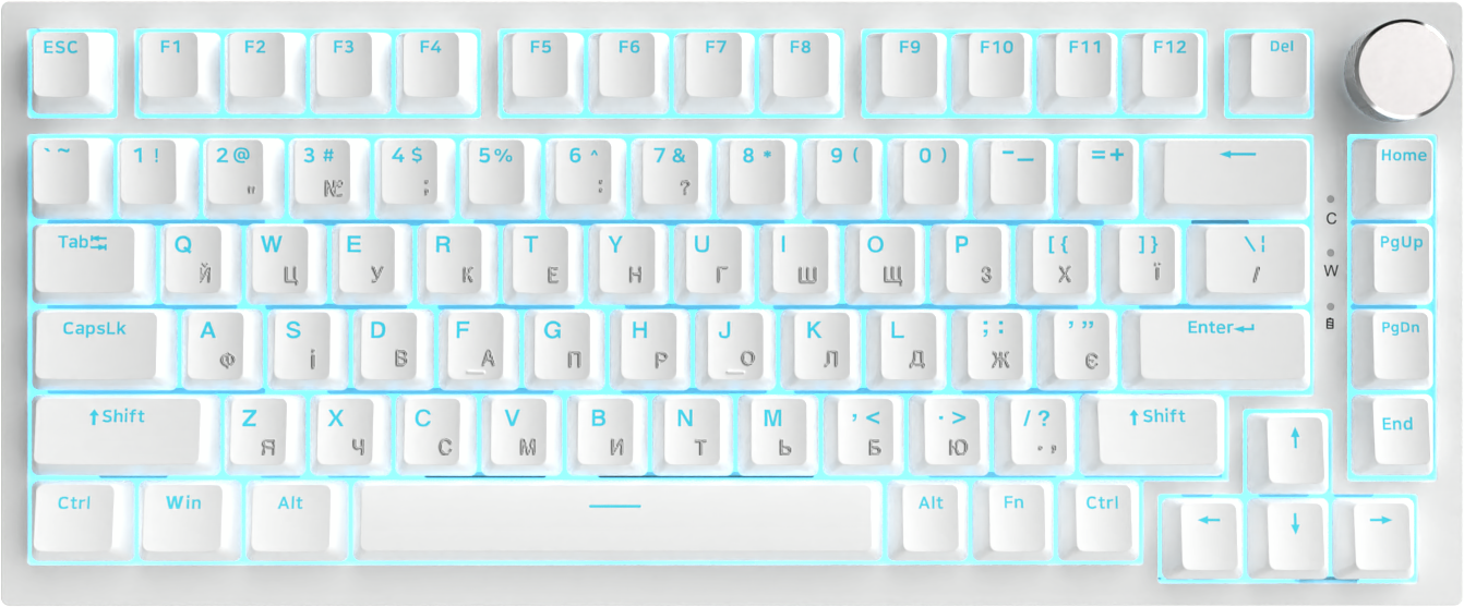Игровая клавиатура Ajazz AK820 Red Switches White (AK820-R-W) фото1