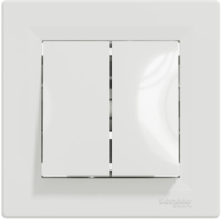 Перемикач 2-клавішний Schneider Electric, Asfora (білий, самозатискний) (EPH0600121)