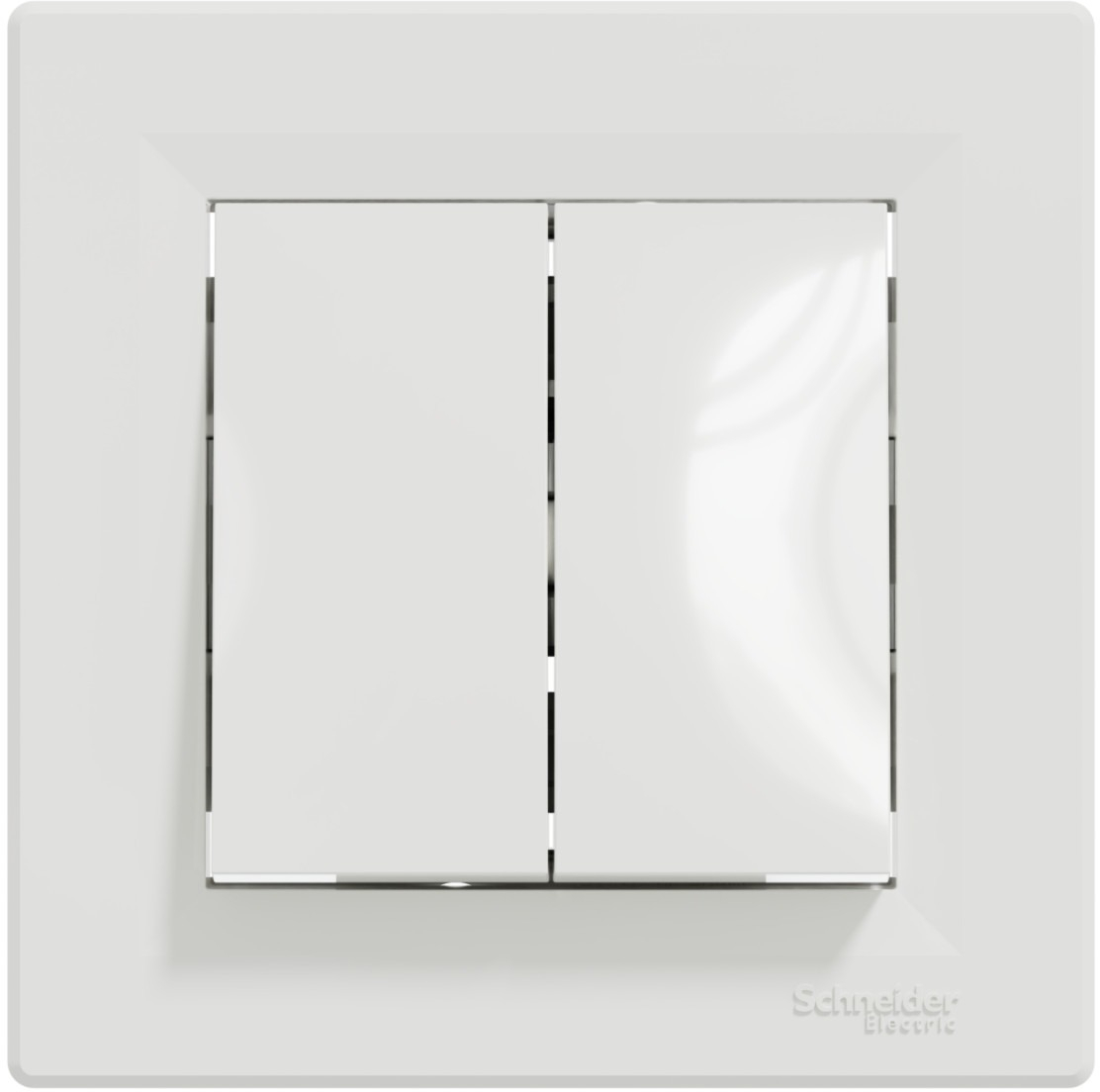 Перемикач 2-клавішний Schneider Electric, Asfora (білий, самозатискний) (EPH0600121) фото1