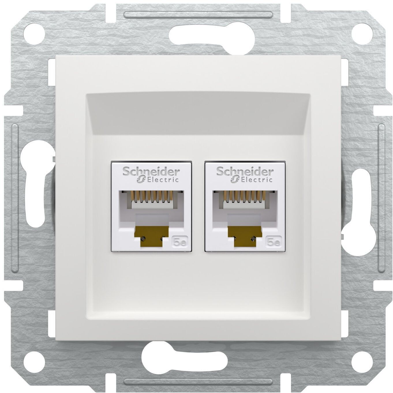 Двойная компьютерная розетка RJ45 Schneider Electric, Asfora (белый, без рамки) (EPH4470121) фото1