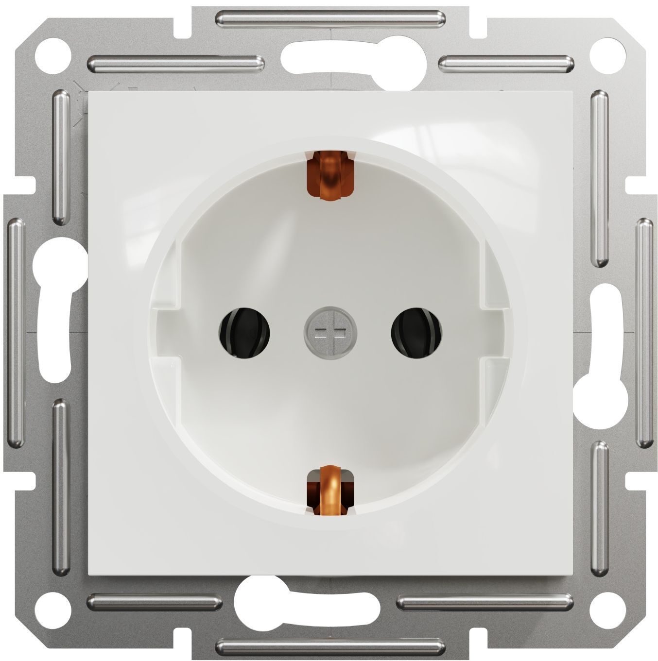 Розетка с заземляющим контактом Schneider Electric, Asfora (белый, без рамки) (EPH2970121) фото1
