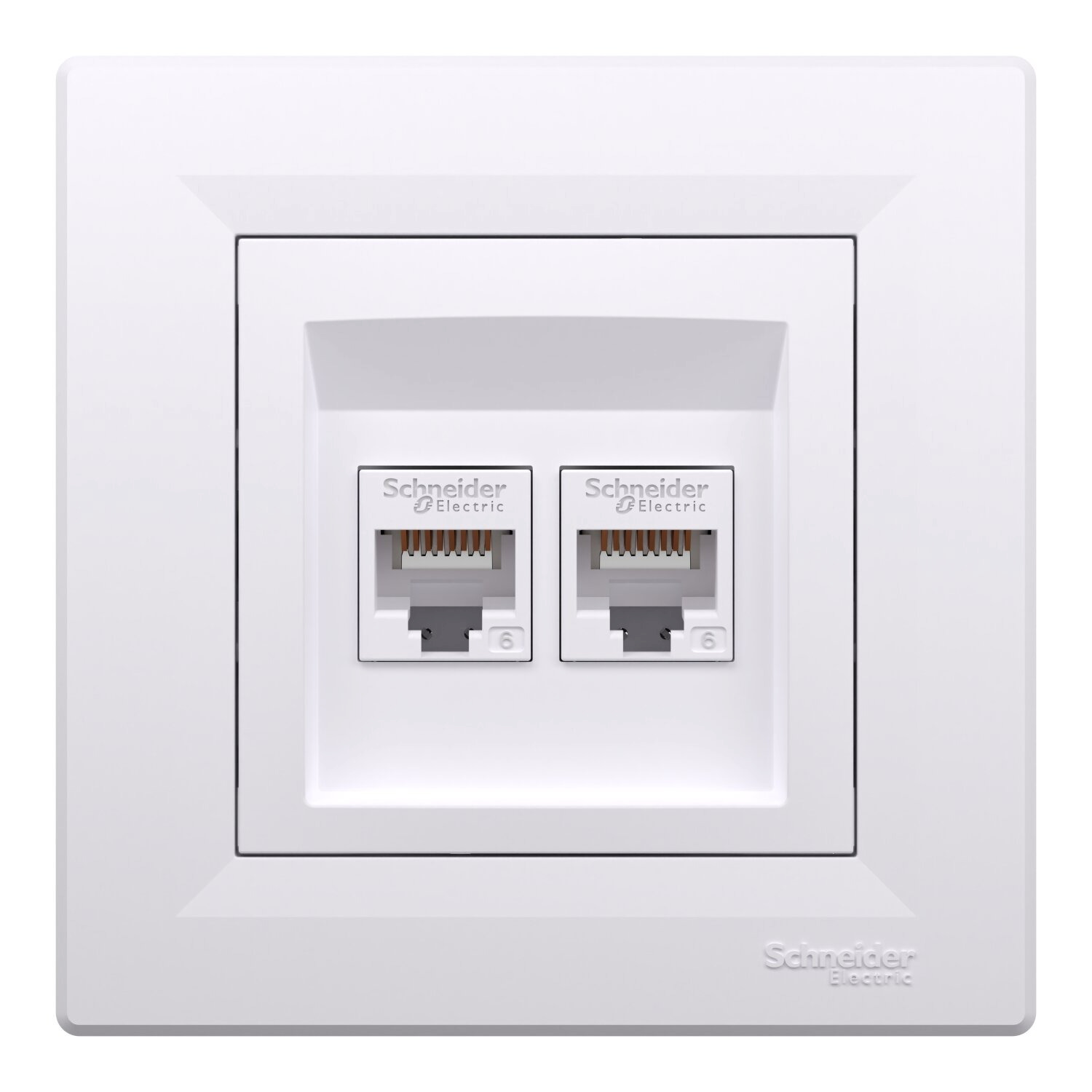 Розетка подвійна комп'ютерна rj45 Schneider Electric, Asfora білий (EPH4800121) фото1