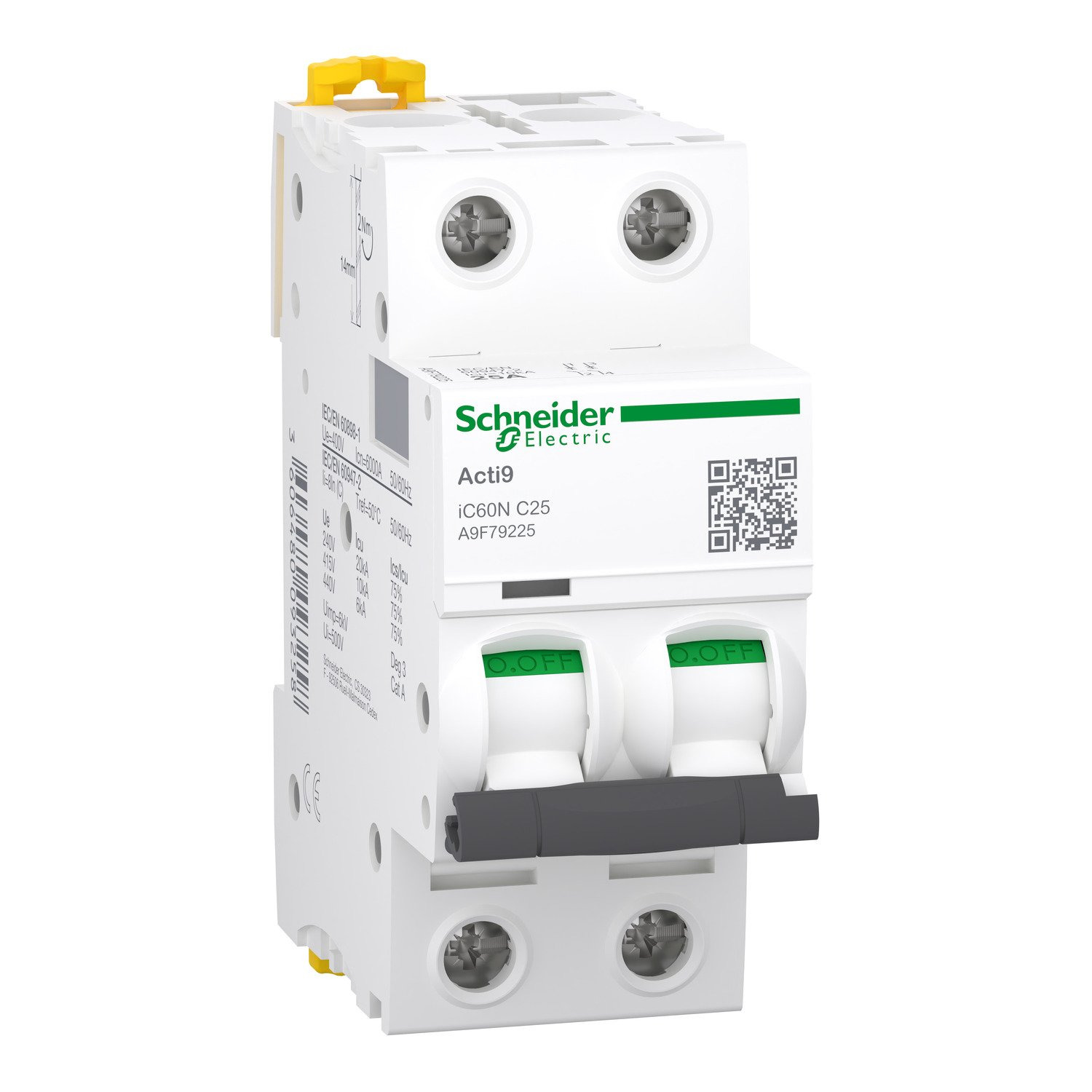 Автоматичний вимикач Schneider Electric, IC60N 2P C 25A (6kA) (A9F79225) фото1