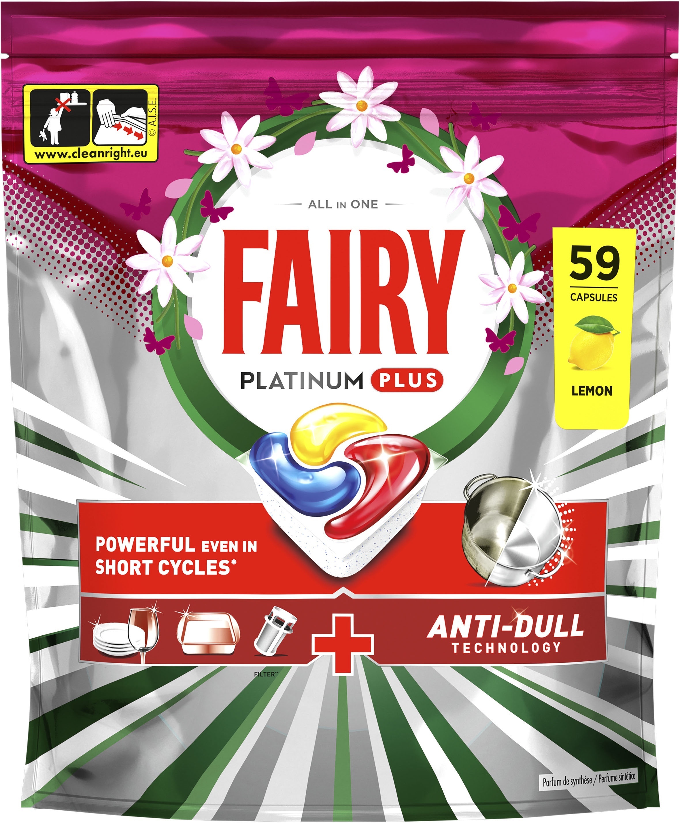 Капсули для посудомийних машин Fairy Platinum Plus Все-в-1 59 шт фото1