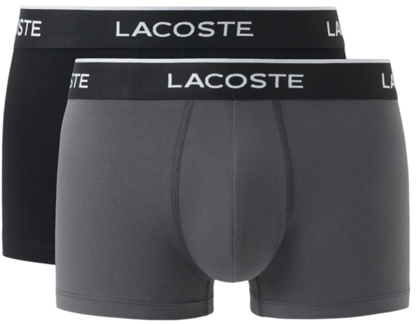 Набір трусів-боксерів чоловічих Lacoste 5H7881-I2G M 2 шт. чорні/сірі фото