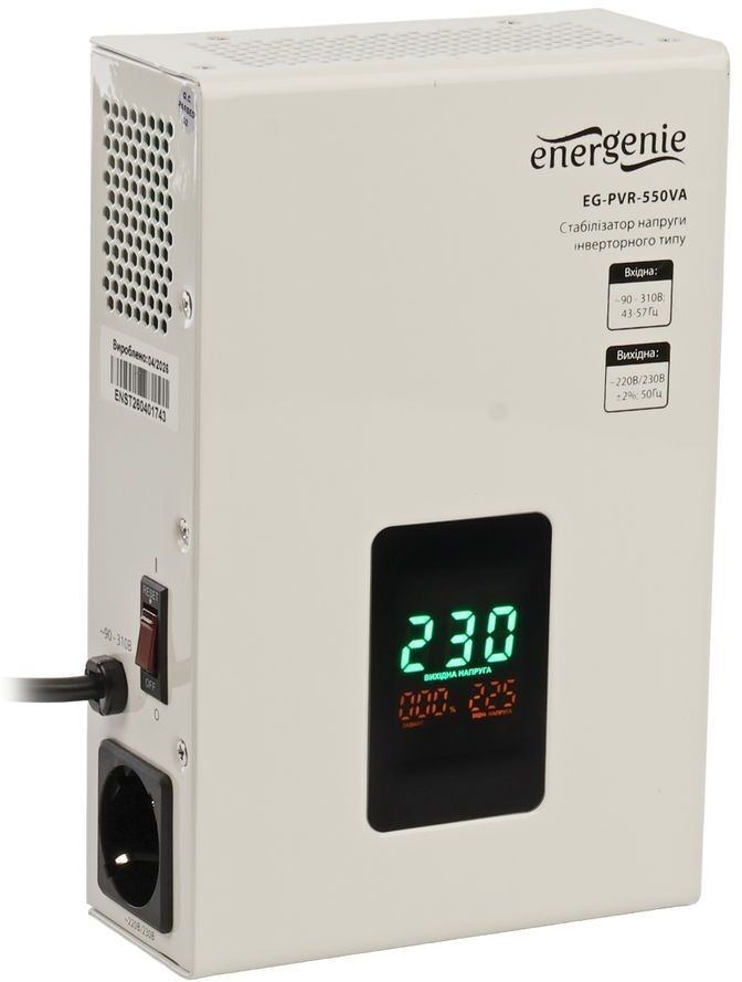 Стабілізатор напруги EnerGenie 550 ВА (EG-PVR-550VA) фото1