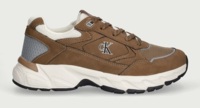 Кроссовки подростковые Calvin Klein Low Cut Lace-Up Sneaker V3X9-83485-1960582 38 коричневые