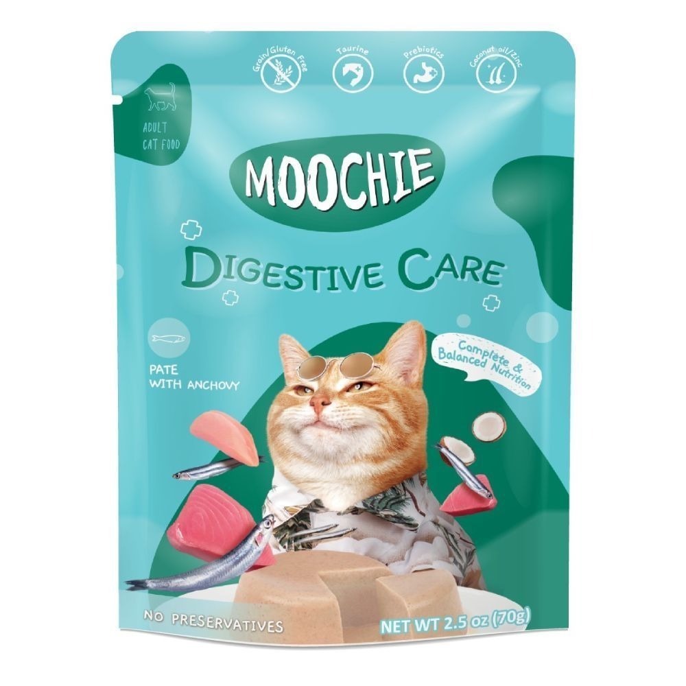 Корм влажный для кошек Moochie Seafood Digestie Care с анчоусами 70 г фото1